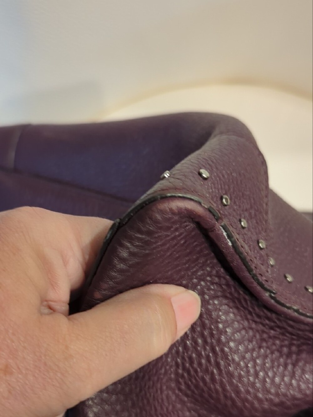 Rebecca Minkoff Plum Pebbled Leather Satchel with Crossbody Strap and Wallet - Picture 12 of 15